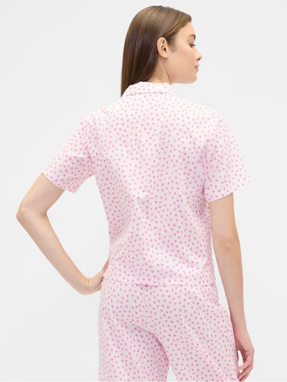 GAP Print Poplin Pink Two-Piece Pajama Set - Picture 2 of 12
